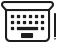 Czarna ikona przedstawiająca klawiaturę z prostokątnymi klawiszami i dwiema dłuższymi belkami na dole.