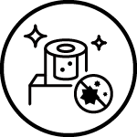 Ikona systemu przeciwpyłowego zapobiegającego wtórnemu rozsypywaniu się kurzu