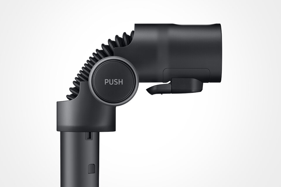 Grafika z elastyczną końcówką do odkurzacza Samsung Jest 75 Pet, umożliwiającą sięgnięcie do wysoko położonych miejsc