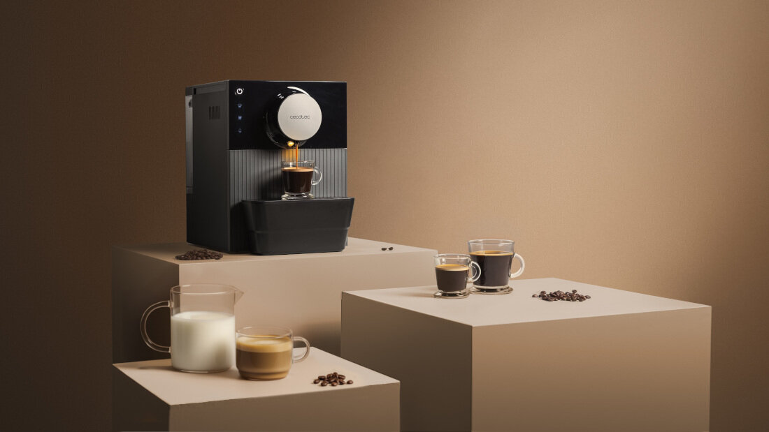 Ekspres CECOTEC Cremmaet Cube Szybkie działanie Moc 1350 W redukuje czas  Jedna filiżanka lub kilka z rzędu 