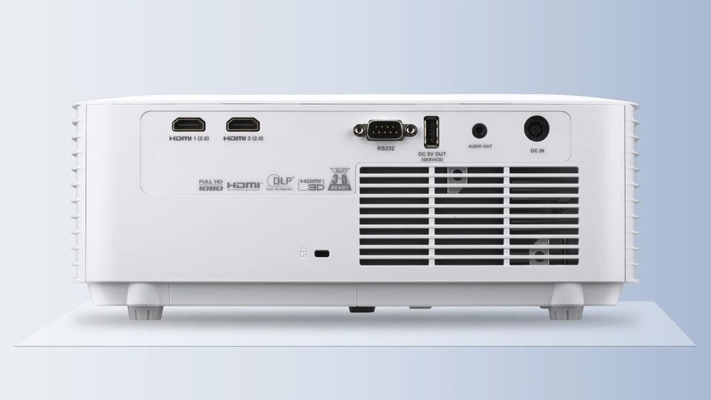 Projektor ACER Vero XL2521 waga 2,9 kg torba transportowa Instant Pack, Projektor Acer Vero XL2521, widok z tyłu, panel ze złączami