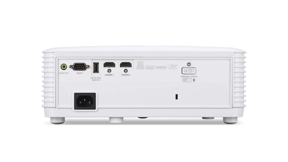 Projektor ACER Vero XL3515i 2,9 kg torba automatyczna korekcja trapezowa ±40 stopni Instant Pack, Projektor Acer XL3515i, widok z tyłu, panel ze złączami