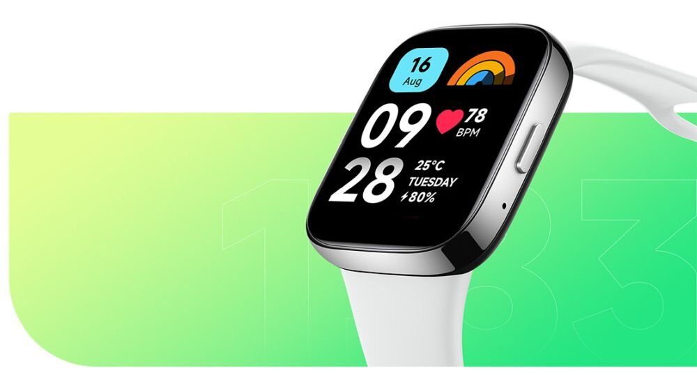Smartwatch XIAOMI Redmi Watch 3 Active  ekran bateria czujniki zdrowie sport pasek ładowanie pojemność rozdzielczość łączność sterowanie krew puls rozmowy smartfon aplikacja 