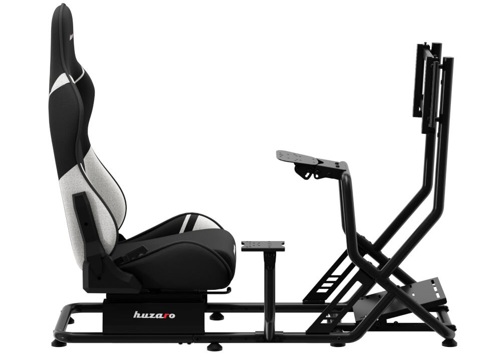 Kokpit HUZARO Speed 6.0 prezentacja kokpitu od boku ergonomiczny fotel elastyczna pianka formowana na zimno pianka typu molded oddychająca dzianina ogranicza ryzyko pocenia się