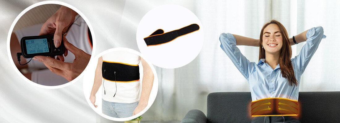 PAS NA BRZUCH EMS TENS MEDIVON ODINFLEX AC1001 wygoda komfort luksus wbudowane miękkie elektrody węglowe