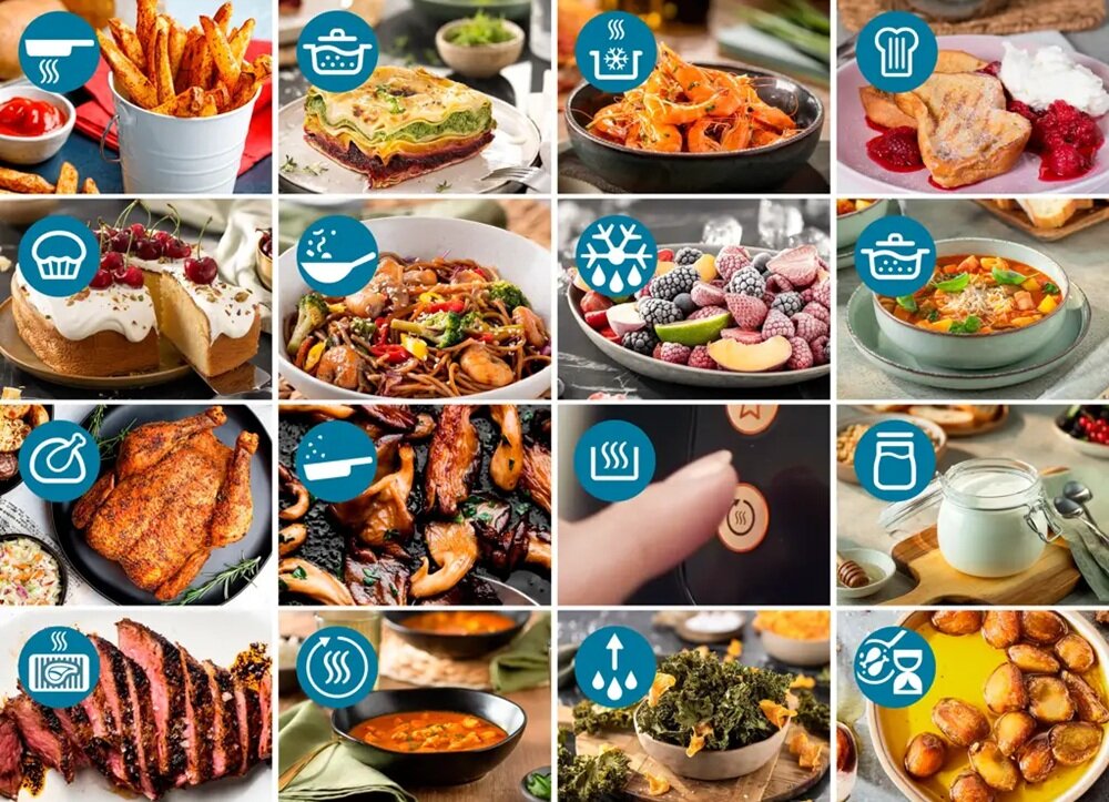 Air Fryer Frytkownica beztłuszczowa PHILIPS Ovi NA341-10 7.2l z okienkiem podglądu aż 12 zaprogramowanych ustawień, odpowiedni tryb, urządzenie samo dobiera tryb