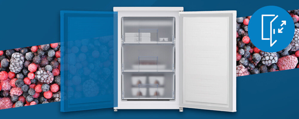 Zamrażarka BEKO FSE1174N zmiana kierunku otwierania drzwi