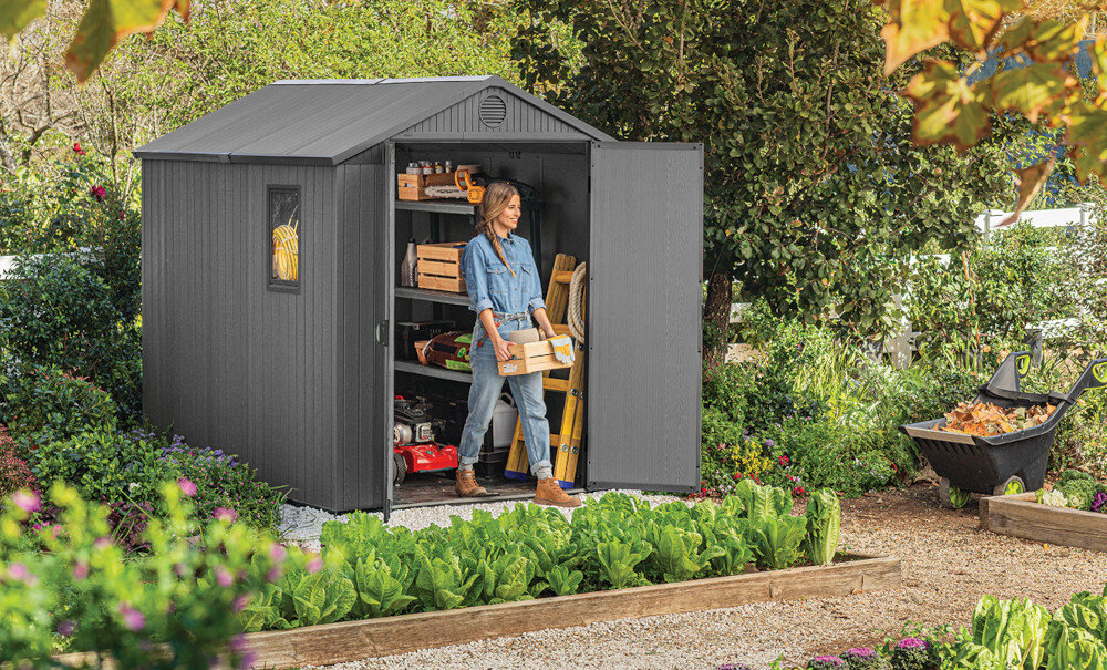 KETER domek panele ścienne wytrzymałość stabilność sufit poruszanie osoba dorosła