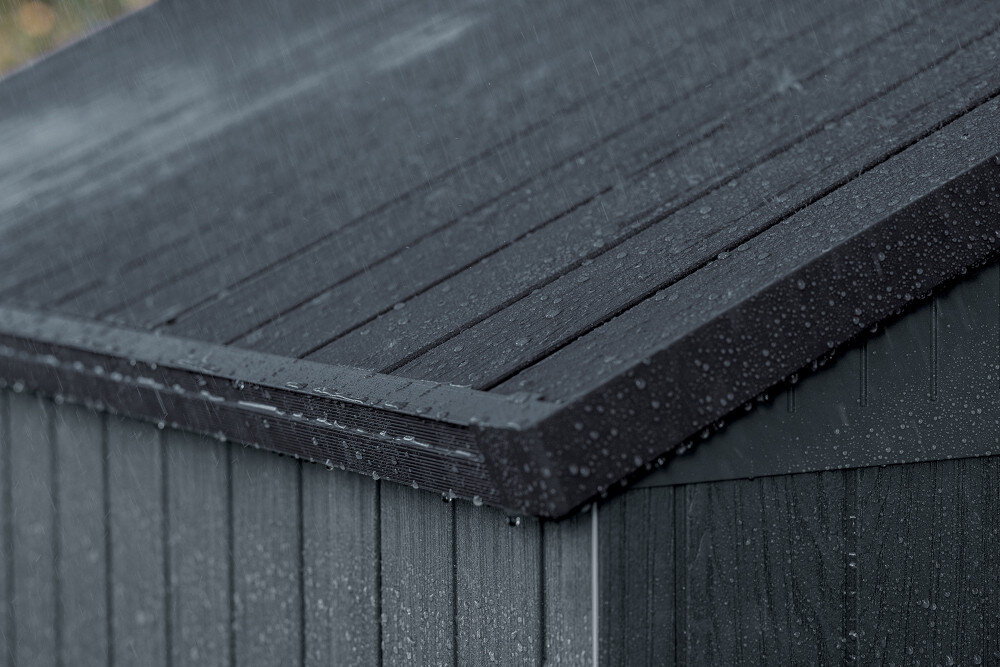 KETER domek niekorzystne warunki atmosferyczne promienie uv deszcz śnieg słońce