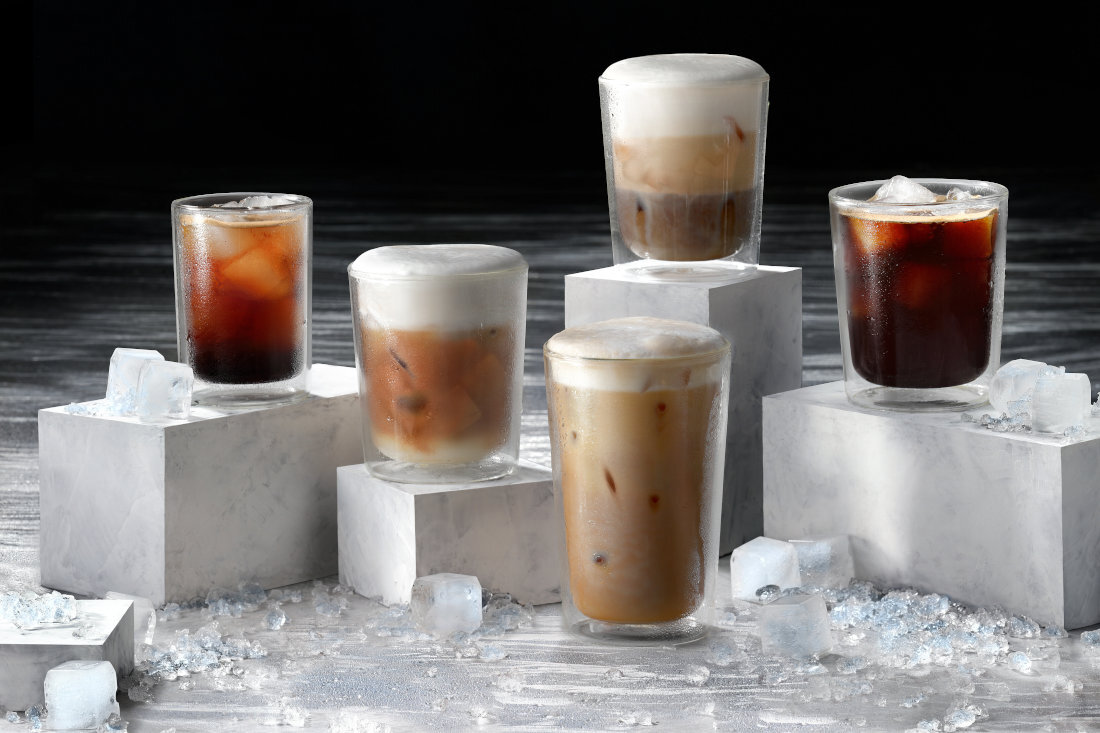 Ekspres DELONGHI PrimaDonna Aromatic ECAM630.75.TSM (Cold Brew) Cold brew gotowe w 5 minut czas proces parzenia w temperaturze pokojowej pod niskim ciśnieniem łagodny smak bez goryczy orzeźwienie smak