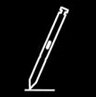 Ikona przedstawia biały kontur rysika na czarnym tle.