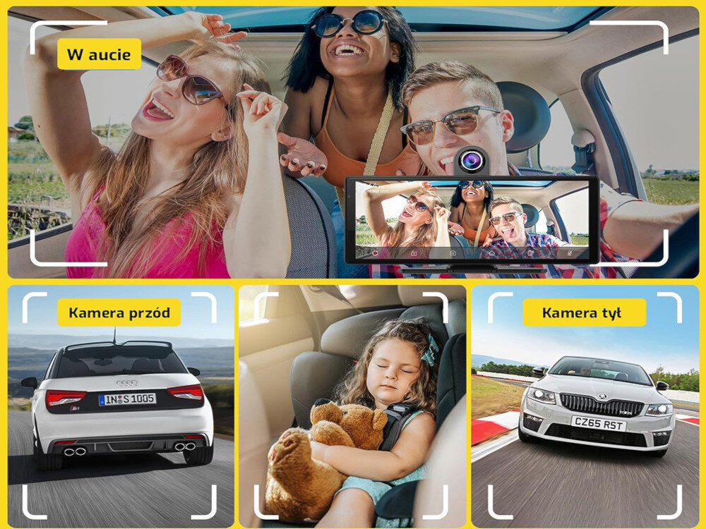 Tablet XENSO X10 kamera obrotowa 350 stopni kamera cofania parking, rózne ujecia z kamery, ujęcia z auta, z przodu samochodu oraz z tyłu samochodu