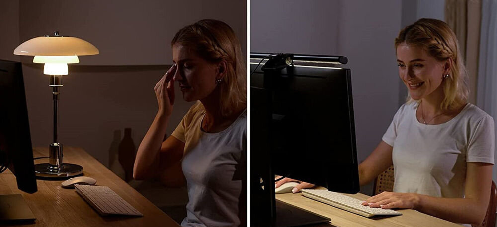 Lampa na monitor 4SMARTS LightBar Lampa monitorowa LightBar srebrna 4smarts równomierne oświetlenie biurka bez odblasków na monitorze