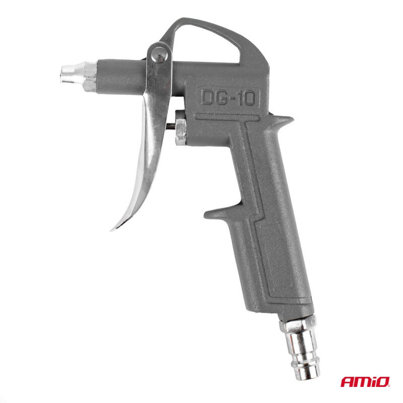 Na obrazie widoczny jest szary pistolet pneumatyczny z napisem \'DG-10\'. W prawym dolnym rogu znajduje się logo \'AMiO\'.