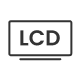 Ikona przedstawiająca ekran z napisem LCD. Tło jest przezroczyste.
