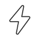 Ikona przedstawiająca błyskawicę na białym tle.