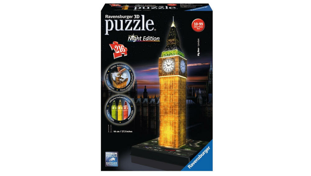 RAVENSBURGER-Big-Ben elementy łatwe czyszczenie big ben architektura budowla angielski klimat