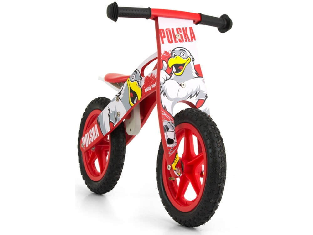 Rowerek biegowy MILLY-MALLY King Czerwony zbzawa przez nauke stylo trwaly