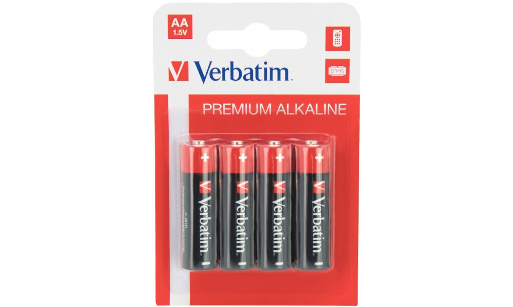 Baterie AA LR6 VERBATIM (4 szt.) pilot, telewizor, odtwarzacz mp3