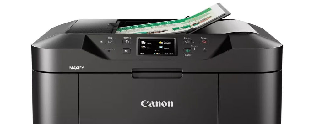 Urządzenie wielofunkcyjne CANON Maxify MB2750 Druk w kolorze, Automatyczny druk dwustronny, Wi-Fi  zbliżenie na górną część urządzenia kolorowy faks standard szybkość czas przesyłania pamięć urządzenia szybkie wybieranie rozdzielczość ułatwienie codziennej komunikacji