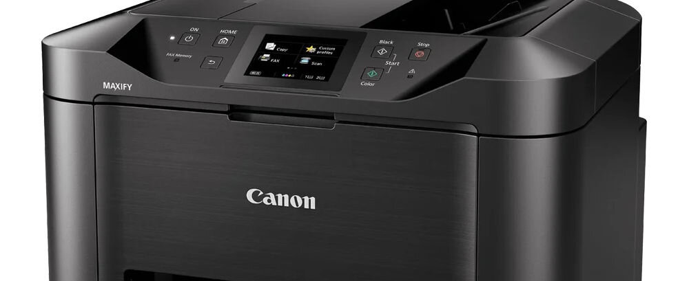 Urządzenie wielofunkcyjne CANON Maxify MB5450 Druk w kolorze, Automatyczny druk dwustronny, Wi-Fi  zbliżenie na ekran urządzenia kolorowy ekran dotykowy przekątna przejrzysty interfejs szybka nawigacja po menu