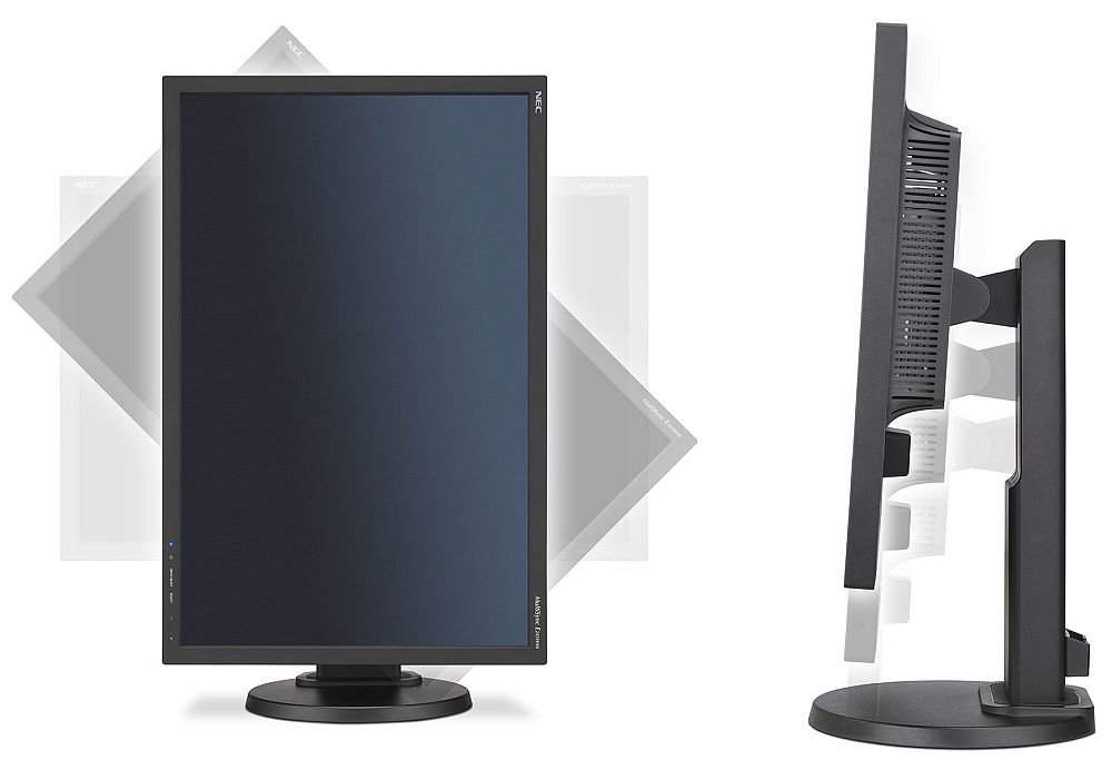Monitor NEC MultiSync® E245WMi - Regulacja Pochylenia i Wysokości