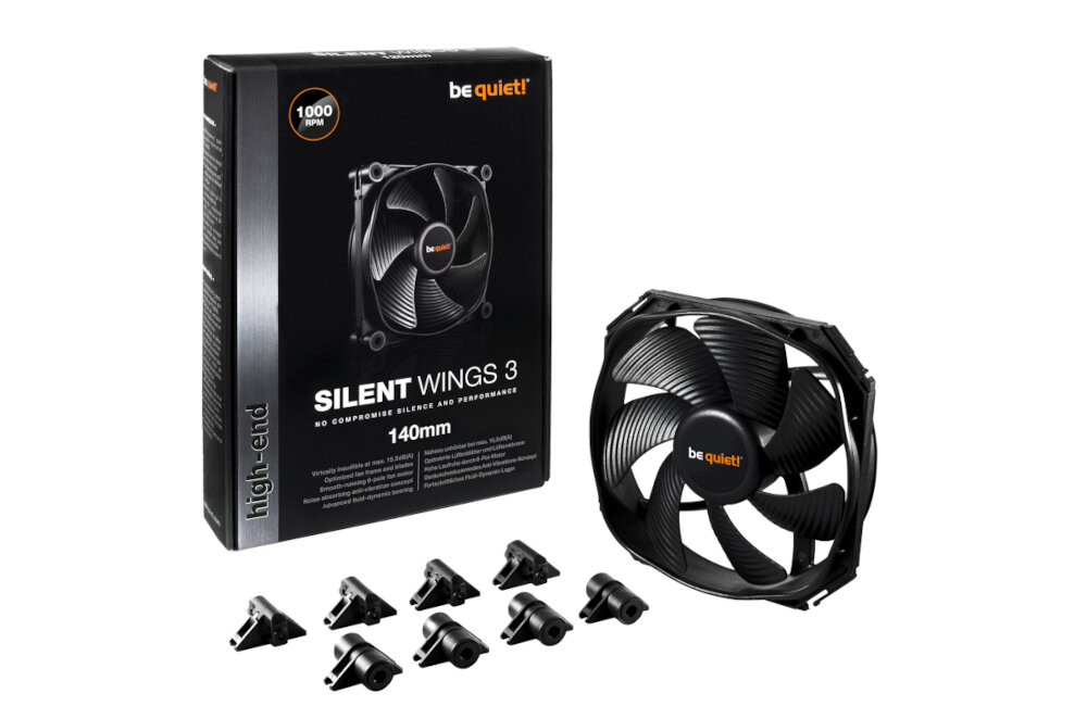 WENTYLATOR BE QUIET SILENT WINGS 3 140MM prędkość obrotowa średnica chłodzenie