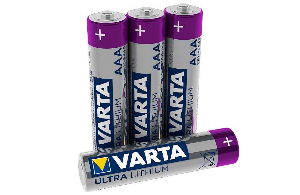 Baterie AAA LR03 VARTA Ultra Lithium 4 szt odporność na niskie temperatury odpornośćna wysokie temperatury