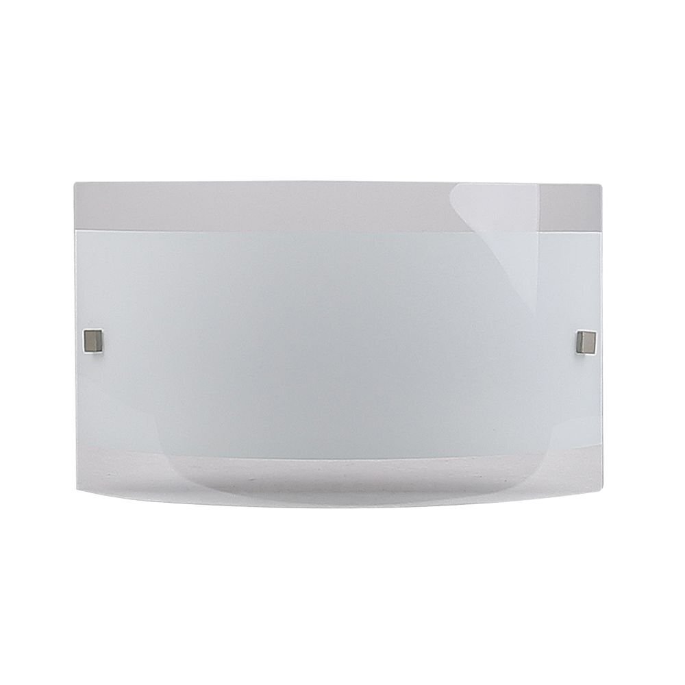 Plafon sufitowy Candellux NOVA 10-74075 o nowoczesnym designie, wykonany z białego szkła z metalowymi elementami mocującymi.