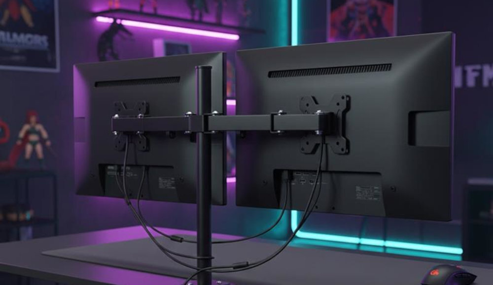 ART L-02N - uchwyt na biurku z monitorem