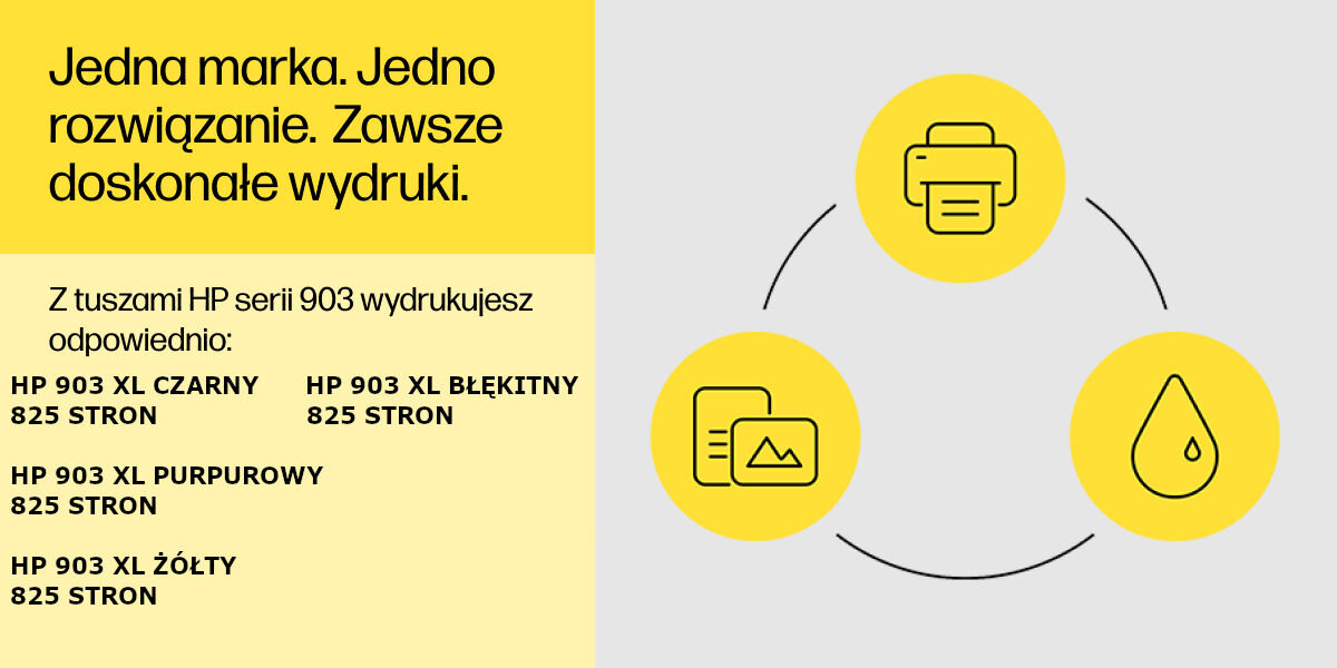 Tusz HP 903 XL Instant Ink Czarny 21.5 ml T6M15AE oryginalny niezawodność intensywne kolory długotrwałe rezultaty idealnie dopasowany do konkretnego modelu drukarki
wydruki odporne na blaknięcie odpowiedzialna produkcja opakowania wykonane z materiałów nadających się do recyklinu
wydajność na poziomie do 825 stron dla wkładu czarnego