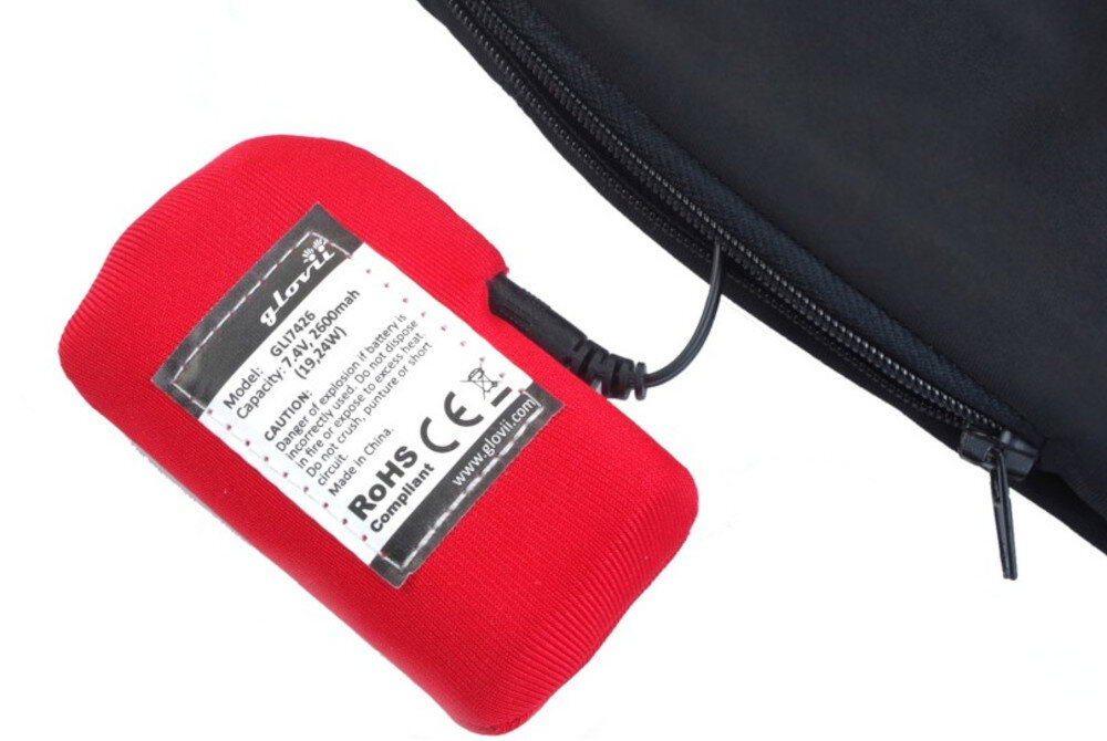Podgrzewane spodnie GLOVII GP1L (rozmiar L) Czarny Szary Czas pracy Bateria Li-Ion pojemnosc 2600 mAh