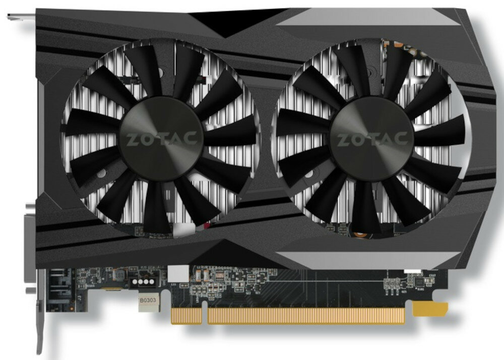 Karta graficzna ZOTAC GeForce GTX 1050 Ti OC 4GB 1 układ chłodzenia radiator wentylatory wygoda komfort cisza