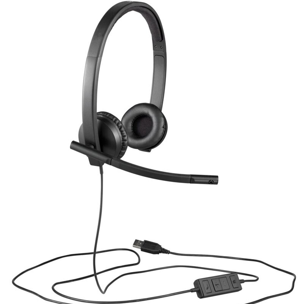 Słuchawki LOGITECH H570e optymalizacja obsługa kompatybilność metal wzmocnienie nauszniki sterowanie połączenia