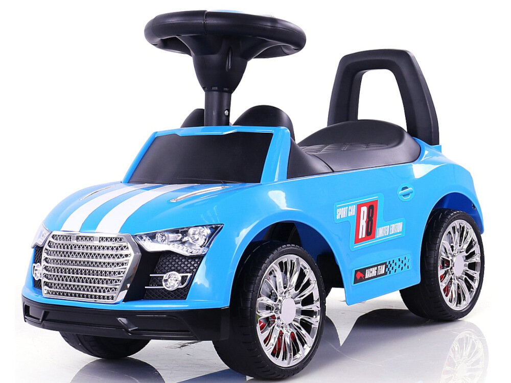 Jeździk MILLY MALLY Racer Niebieski sportowy najdrobniejszy szczegół