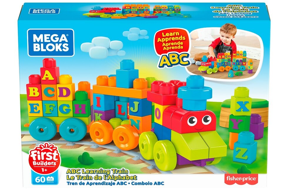Klocki FISHER PRICE Mega Bloks Pociąg ABC DXH35 Trwałe, bezpieczne klocki