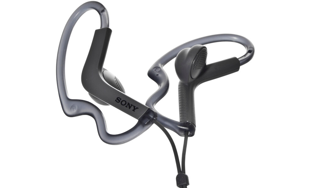 SŁUCHAWKI SONY MDRAS210B SPORTOWE Z MIKROFONEM CZARNE dźwięk tonacja brzmienie