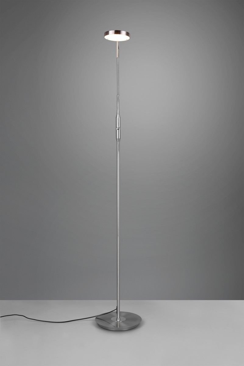 Lampa podłogowa LED Trio NEMIO DL107423310 12W z metalowym korpusem i okrągłą podstawą, stojąca na jasnym tle.