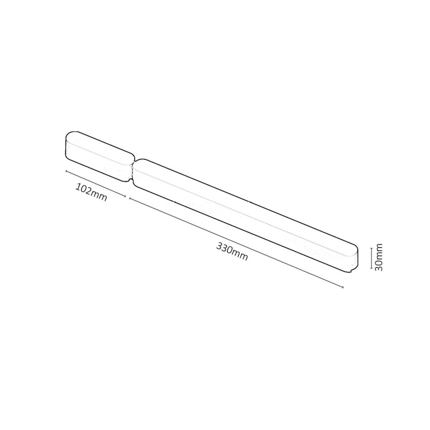 Schematyczny rysunek prostokątnego elementu z wymiarami: 102mm, 410mm i 30mm.