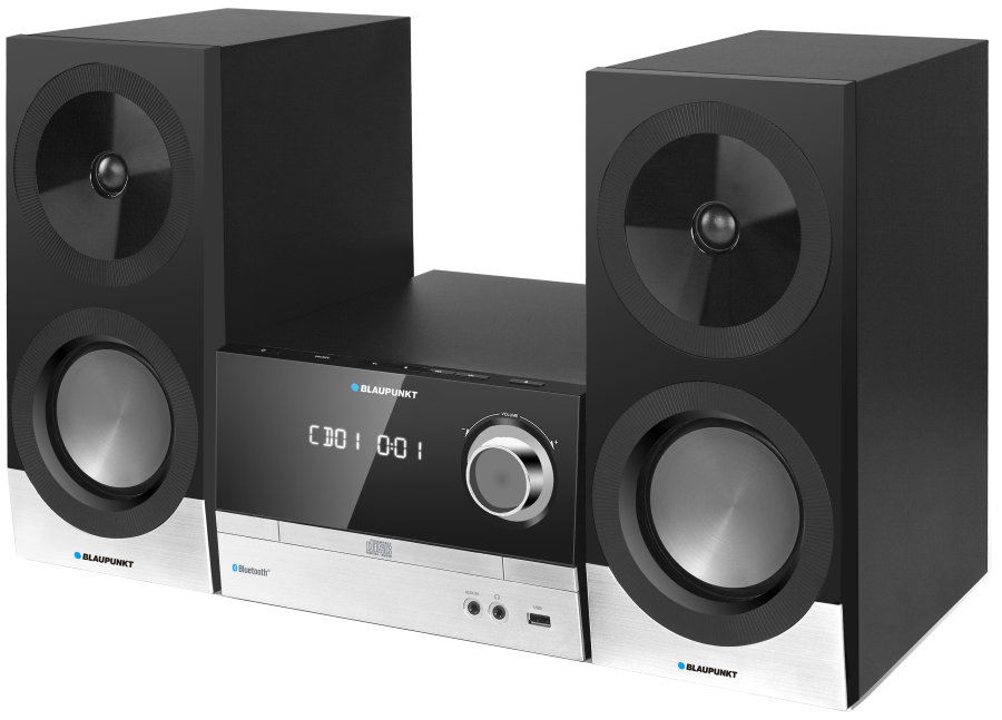Wieża BLAUPUNKT MS40BT tuner pamięć gniazdo usb ładowanie złącze słuchawkowe aux-in wyświetlacz led regulacja