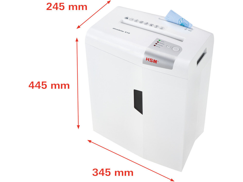 Niszczarka HSM Shredstar X10 wejście szerokość przeznaczenie cechy zalety opis