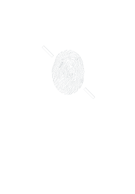 Obraz przedstawia odcisk palca w kolorze szarym na białym tle. Po obu stronach odcisku znajdują się krótkie, poziome linie.