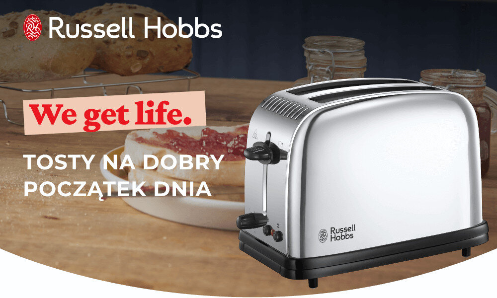 Toster RUSSELL HOBBS Victory 23310-56 Srebrny design tło wizualizacja Do Twojej kuchni