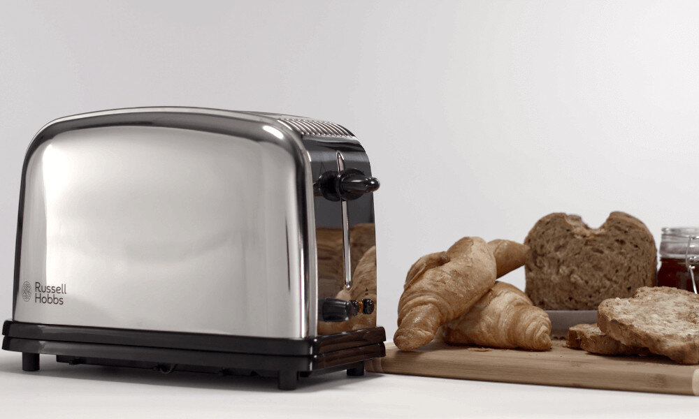 Toster RUSSELL HOBBS Victory 23310-56 Srebrny Estetyczny design Obudowa wykonana ze stali nierdzewnej minimalistyczny wygląd