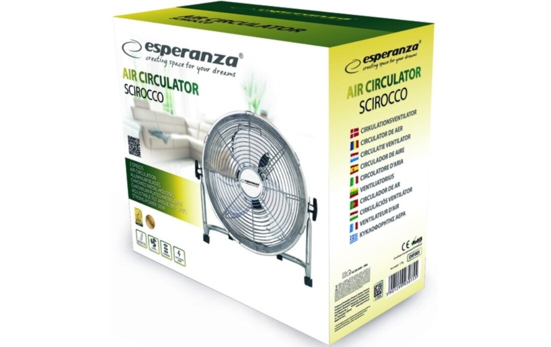 Wentylator ESPERANZA Scirocco EHF005 zabezpieczenie przed przegrzaniem zywotnosc wyglad design skyecznosc dzialania