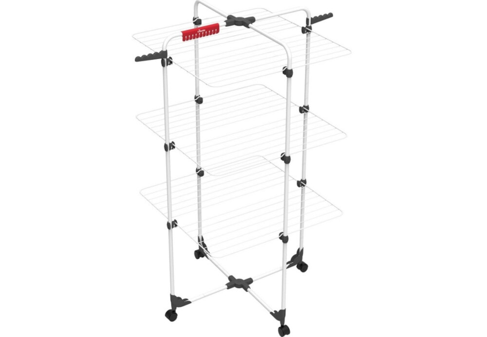 Suszarka na pranie VILEDA Mixer 3 Czarno-biały stabilnosc przemieszczanie kolka dwa uchwyty na wieszaki wieszak na bielizne