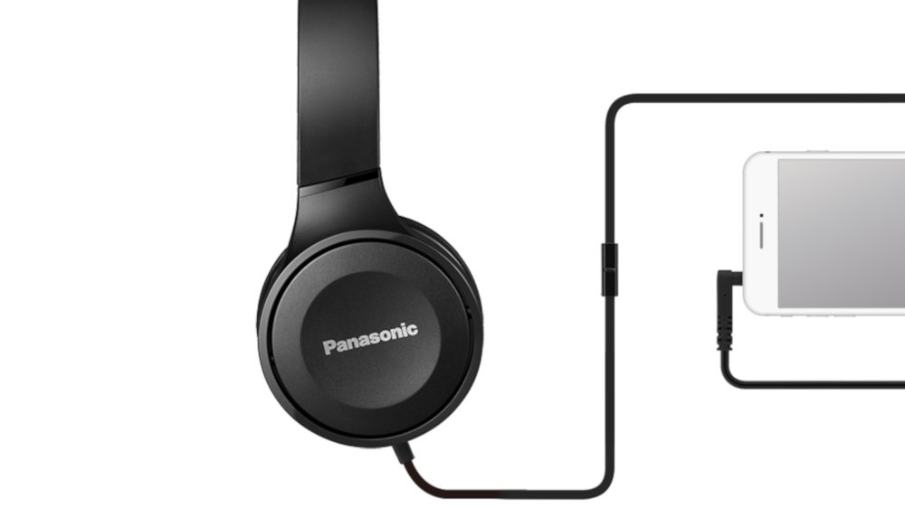 Słuchawki Nauszne PANASONIC RP-HF100ME Czarny - Mikrofon