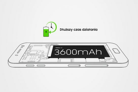 Samsung Dłuższy czas pracy. Bateria 3600 mAh Samsung Dłuższy czas pracy. Bateria 3600 mAh
