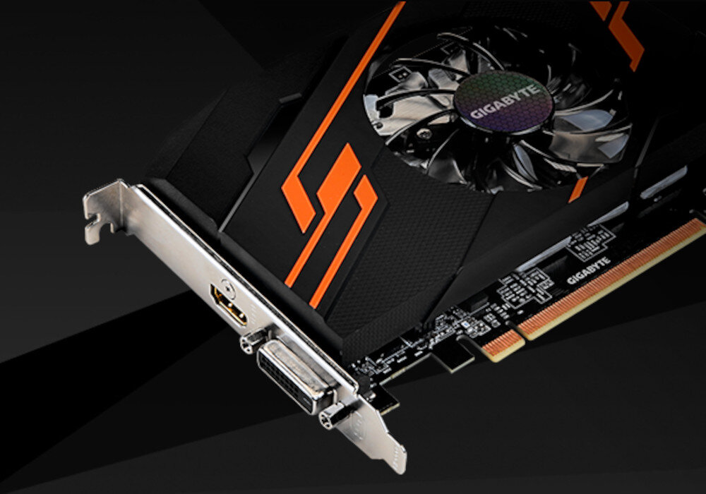Karta graficzna GIGABYTE GeForce GT 1030 OC 2GB chłodzenie wentylator wymiary czujiki temperatura