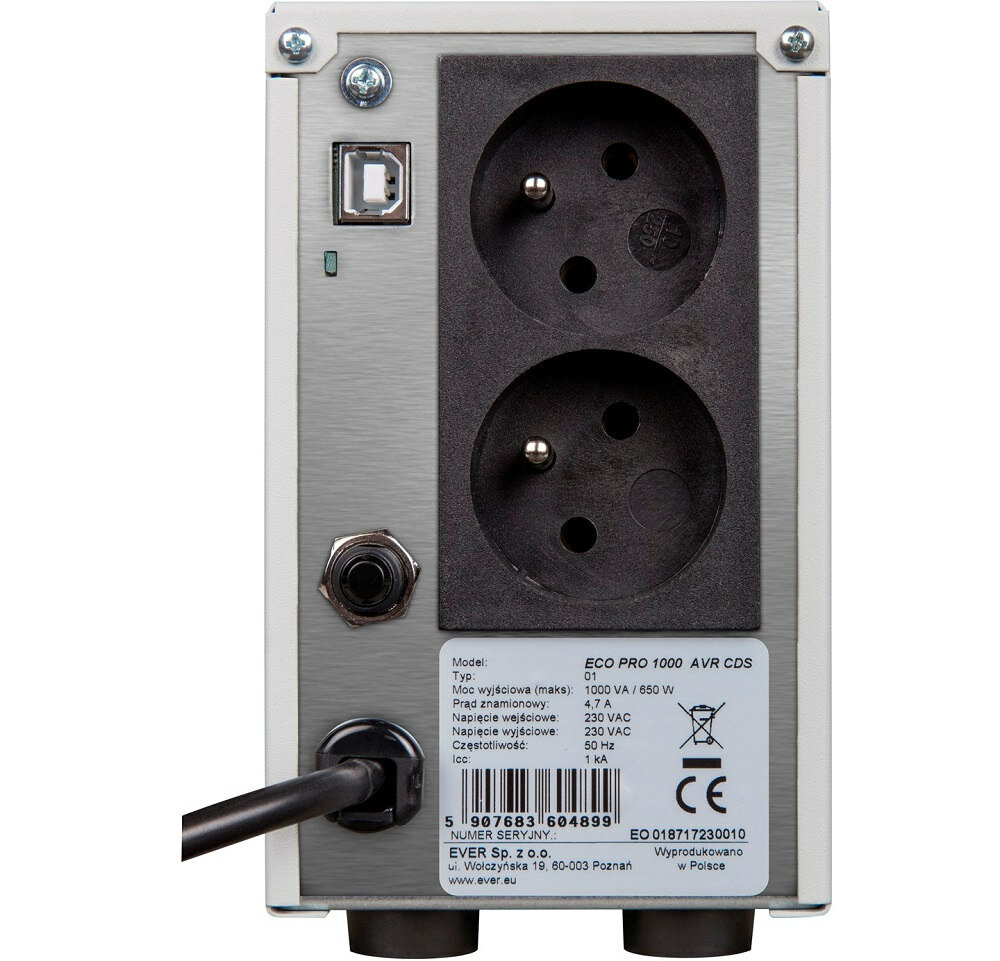 Zasilacz UPS EVER Eco Pro 1200 AVR CDS - Interfejs uzytkownika